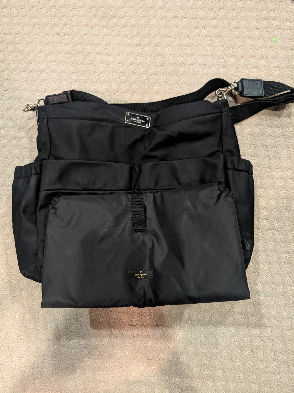 kate spade Black Nylon Messenger Crossbody Bag